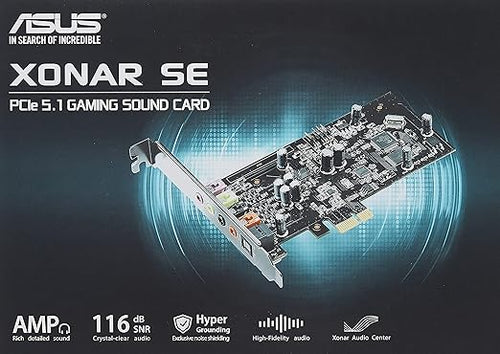 ASUS 5.1ch High-Resolution Gaming Sound Card Xonar SE (Windows 10 Compatible)