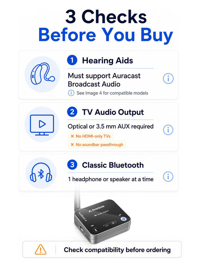 Audikast 4T | Bluetooth & Auracast TV Transmitter