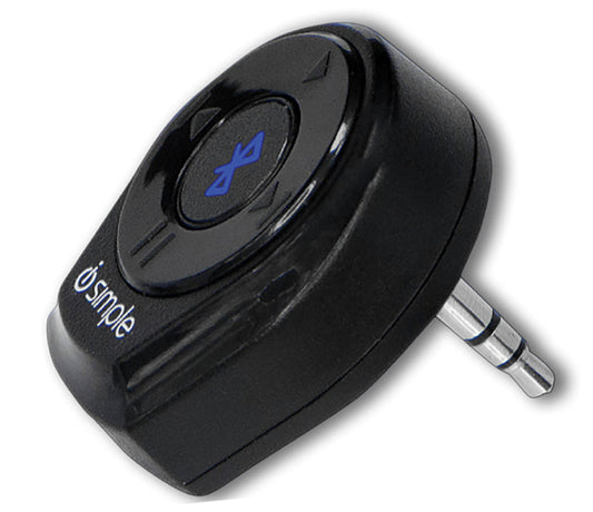 Black iSimple Bluetooth receiver with 3.5mm audio jack