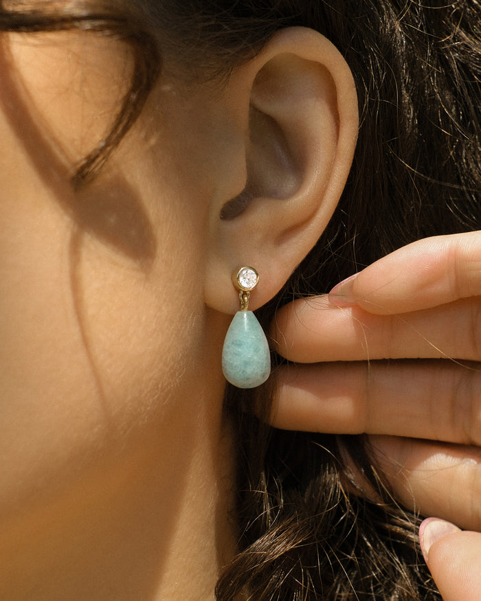 Ava Aquamarine Drop Earrings