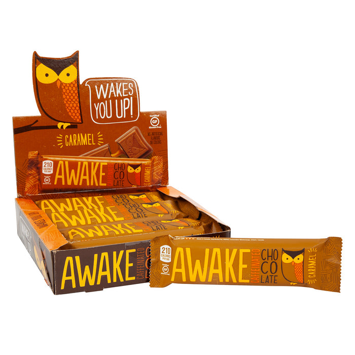 Awake Caffeinated Chocolate Caramel Candy Bar - 12 Count