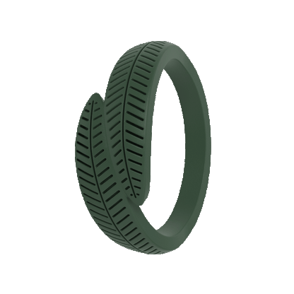 Banana Leaf Accent Silicone Ring - Spruce