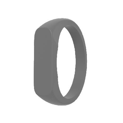 Bar Ring Signet Silicone Ring - Grey