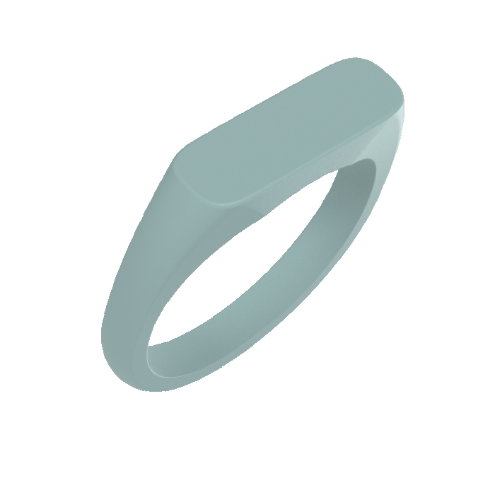 Bar Ring Signet Silicone Ring - Lagoon