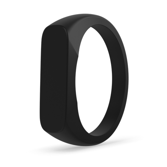 Bar Ring Signet Silicone Ring - Obsidian