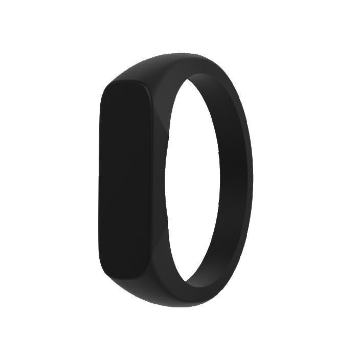 Bar Ring Signet Silicone Ring - Obsidian