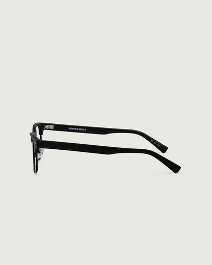 Charcoal::Barragan Eyeglasses browline black plastic side