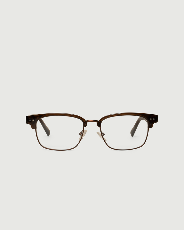 Sundial::Barragan Eyeglasses rectangle brown castor seed front