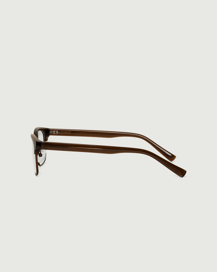 Sundial::Barragan Eyeglasses rectangle brown castor seed side