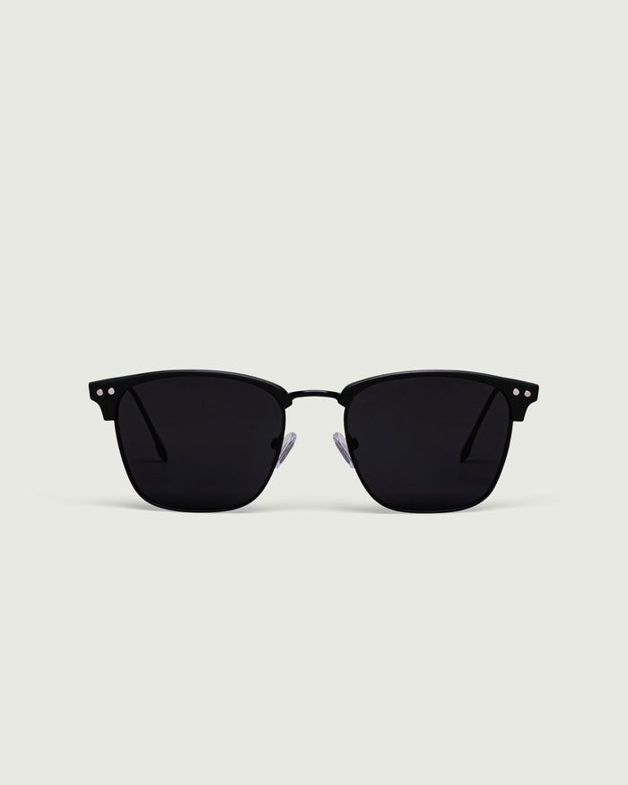 Charcoal::Bastian Sunglasses browline black metal plastic front