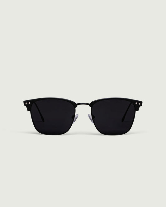 Charcoal::Bastian Sunglasses browline black metal plastic front