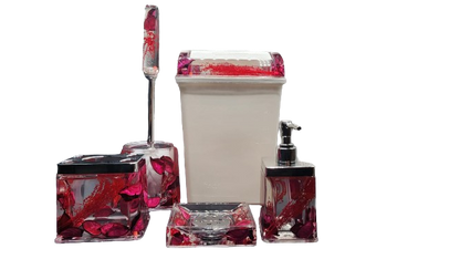 Bathroom Accessories Set Flower Petals Design