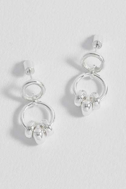 Beaded Circle Drop Earrings