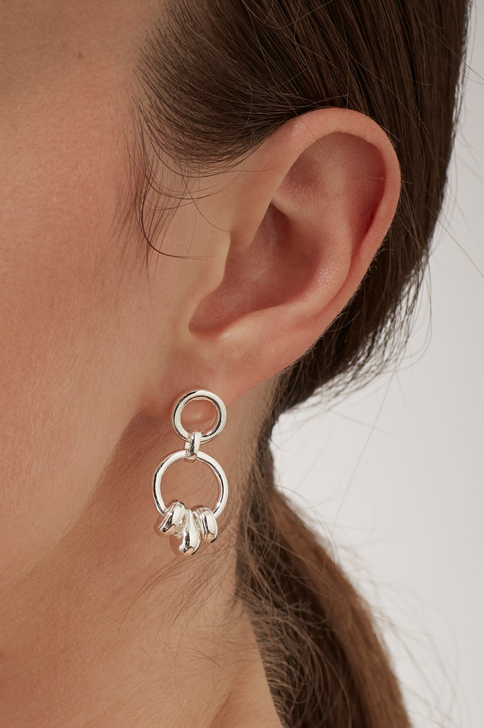 Beaded Circle Drop Earrings
