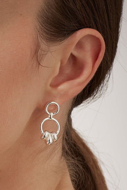 Beaded Circle Drop Earrings