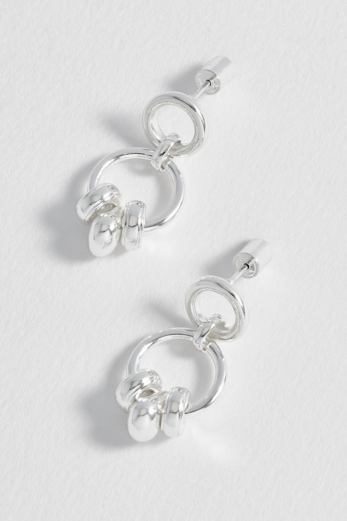 Beaded Circle Drop Earrings