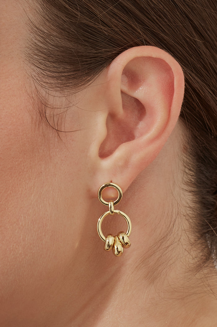 Beaded Circle Drop Earrings