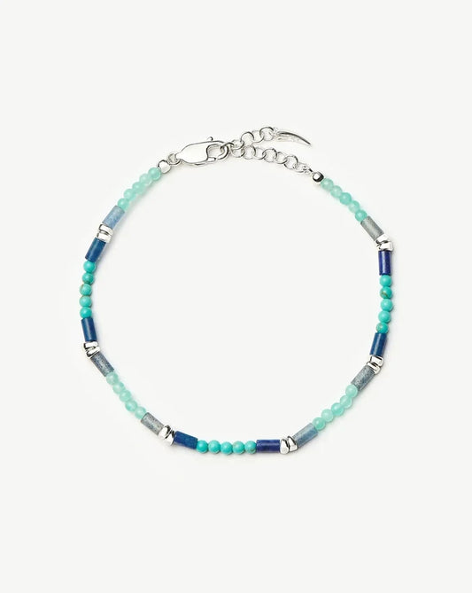 Beaded Gemstone Bracelet | Silver Plated/Lagoon Blue Bracelets Missoma