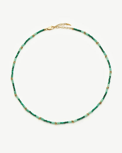 Beaded Gemstone Choker | 18k Gold Plated/Mojito Green Necklaces Missoma