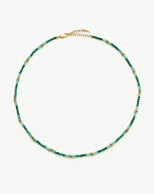 Beaded Gemstone Choker | 18k Gold Plated/Mojito Green Necklaces Missoma