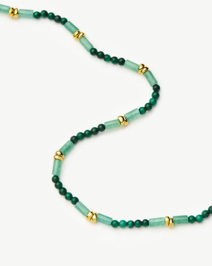 Beaded Gemstone Choker | 18k Gold Plated/Mojito Green Necklaces Missoma