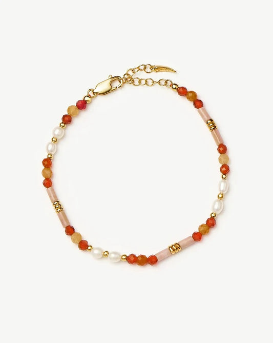 Beaded Gemstone & Pearl Bracelet | 18k Gold Plated/Paloma Pink Bracelets Missoma