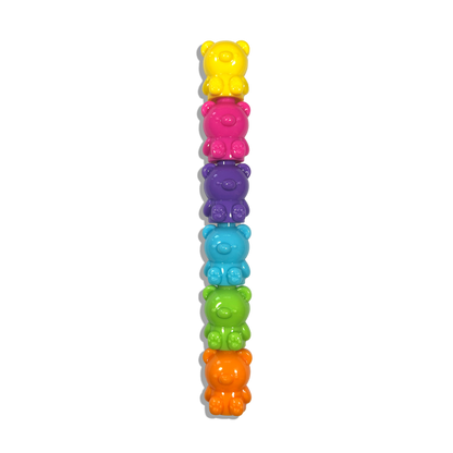 Stack of OOLY Bear Besties Stacking Highlighters on a white background