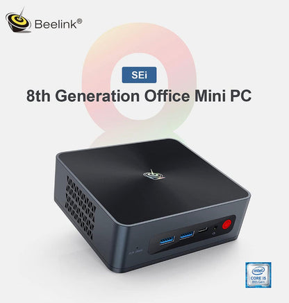 Beelink SEI Mini PC Intel 8th Gen 4 Cores i5 8279U 16GB DDR4 RAM 500GB NVMe SSD 4K Dual HDMI Mini Computer