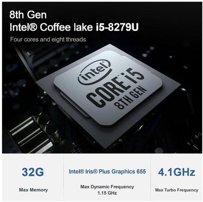 Beelink SEI Mini PC Intel 8th Gen 4 Cores i5 8279U 16GB DDR4 RAM 500GB NVMe SSD 4K Dual HDMI Mini Computer