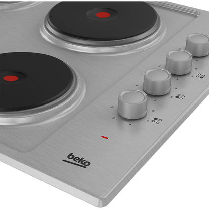 Beko 60cm Sealed Plate Hob with Side Knob Controls | HIBE64101X Beko Hob Euronics Ireland