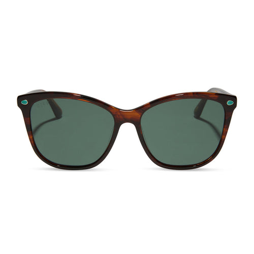 yellowstone x diff eyewear featuring the beth iii cat eye sunglasses with a sequoia tortoise frame and g15 polarized lenses front view