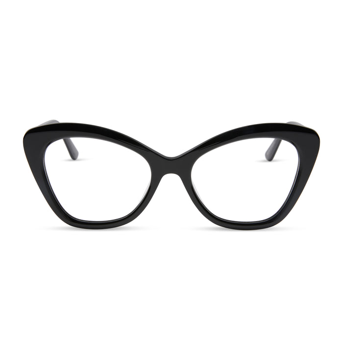 diff eyewear featuring the betty cat eye prescription glasses with a black frame front view