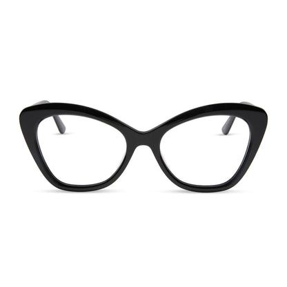 diff eyewear featuring the betty cat eye prescription glasses with a black frame front view