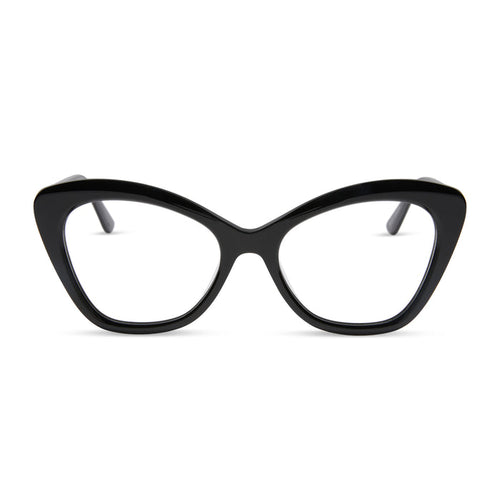 diff eyewear featuring the betty cat eye prescription glasses with a black frame front view
