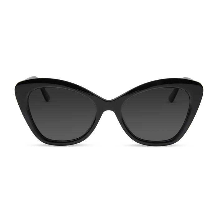 diff eyewear featuring the betty cat eye prescription sunglasses with a black frame front view
