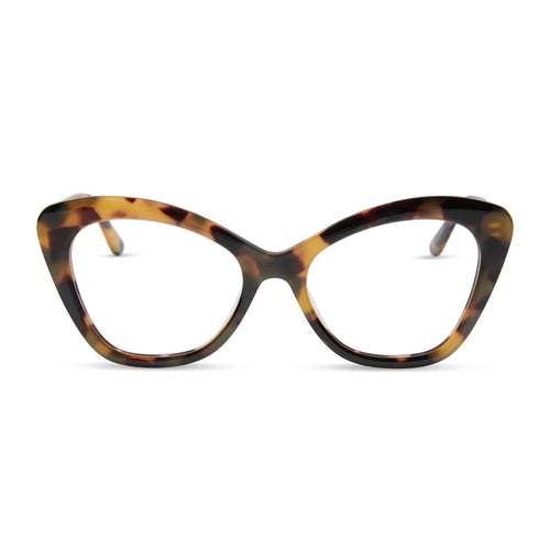diff eyewear featuring the betty cat eye prescription glasses with a brown kombu frame front view