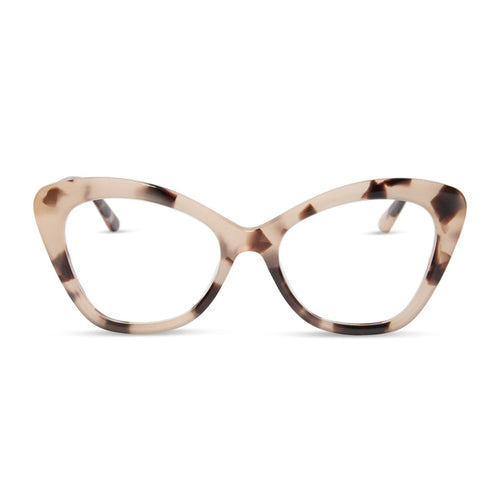 diff eyewear featuring the betty cat eye prescription glasses with a cream tortoise frame front view