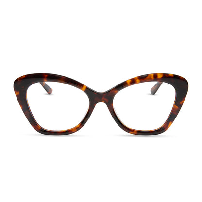 diff eyewear featuring the betty cateye prescription glasses with a rich tortoise frame front view
