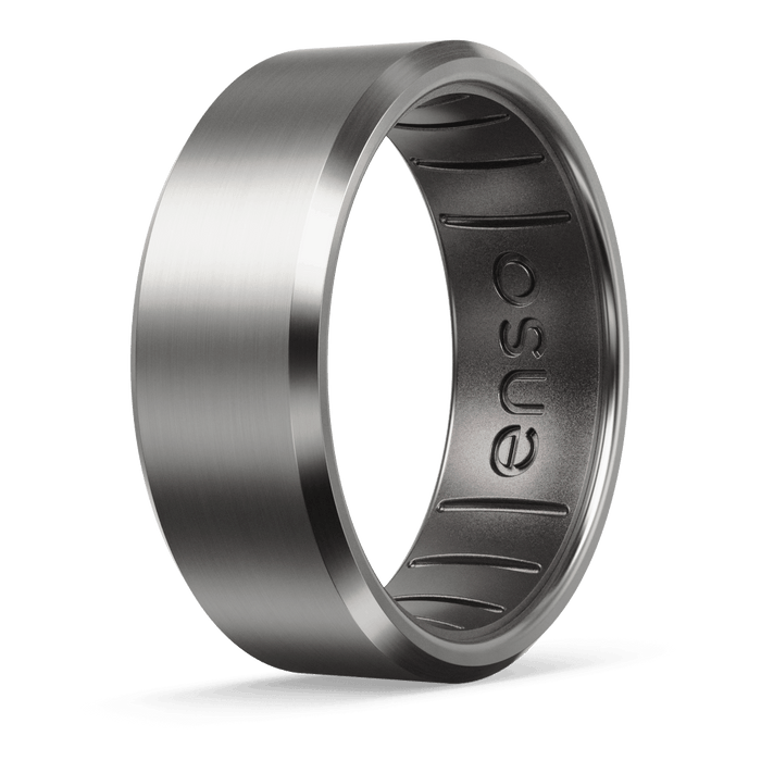 Bevel Metal Hybrid Ring - Titanium
