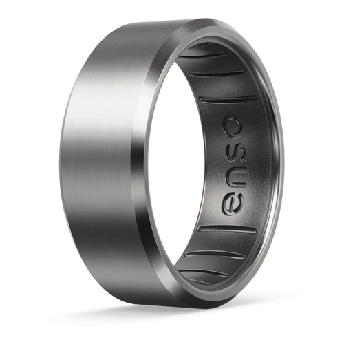 Bevel Metal Hybrid Ring - Titanium