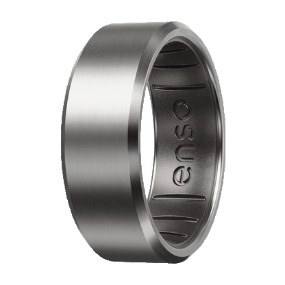 Bevel Metal Hybrid Ring - Titanium
