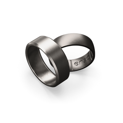 Hybrid Bevel Ring - Titanium and Platinum