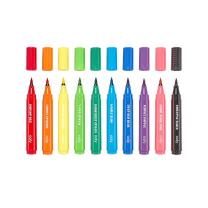 OOLY Big Bright Brush Markers showcasing the brush tip