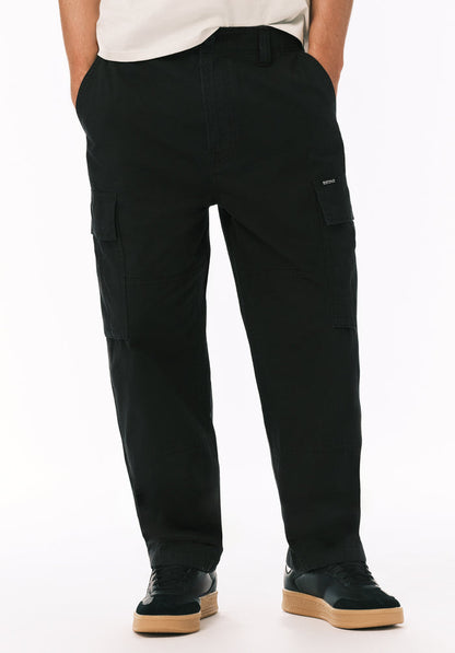 Buffalo Men Pants Black Denim Denim Pants Cargo Pockets