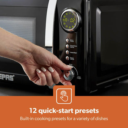 Black Argyle Digital 20L Microwave, 1.7L Electric Kettle & 4-Slice Toaster