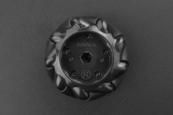 Black Mecanum Wheel with Motor Shaft Coupling (60mm) - Right [Discontinued] by DFRobot - The Pi Hut