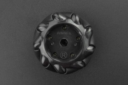 Black Mecanum Wheel with Motor Shaft Coupling (60mm) - Right [Discontinued] by DFRobot - The Pi Hut