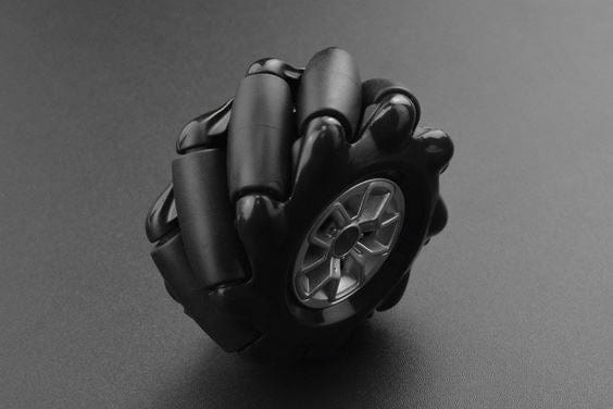 Black Mecanum Wheel with Motor Shaft Coupling (60mm) - Right [Discontinued] by DFRobot - The Pi Hut