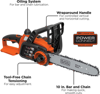 BLACK+DECKER 20v Lithium Chain Saw - Refurbished with Full Manufacturer Warranty - LCS1020