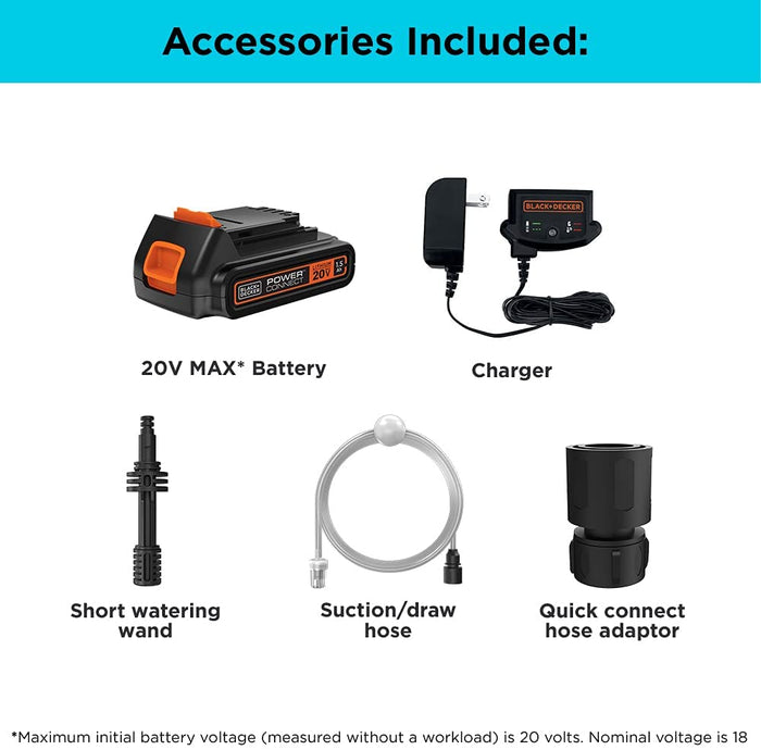 BLACK+DECKER 20V MAX Pressure Washer, 350 PSI - BCPW350C1